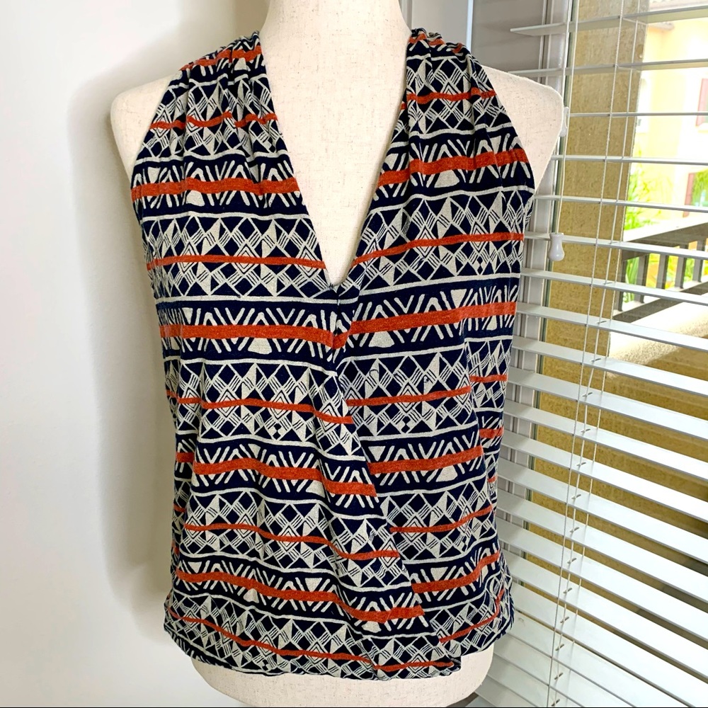 Lucky Brand Knit Tank Geometric Elastic Bottom